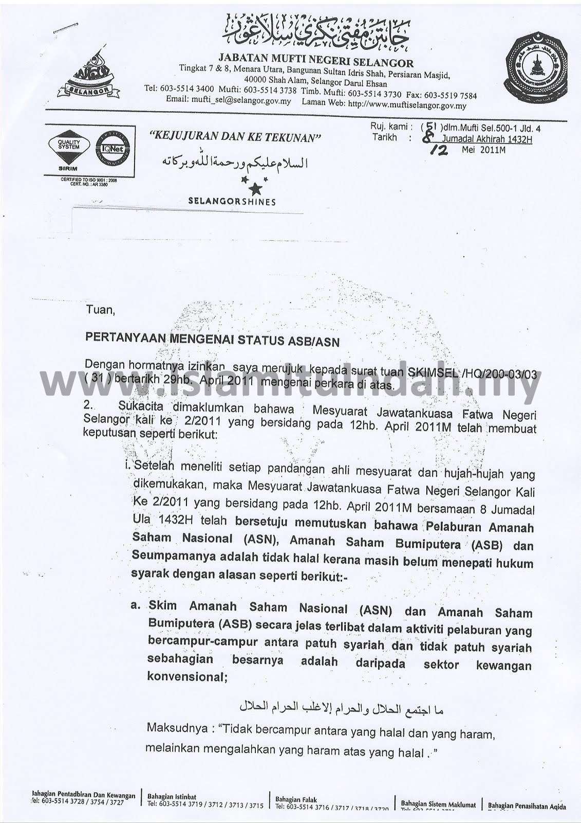 asbasn11 Majlis Fatwa Negeri Selangor : ASB Haram